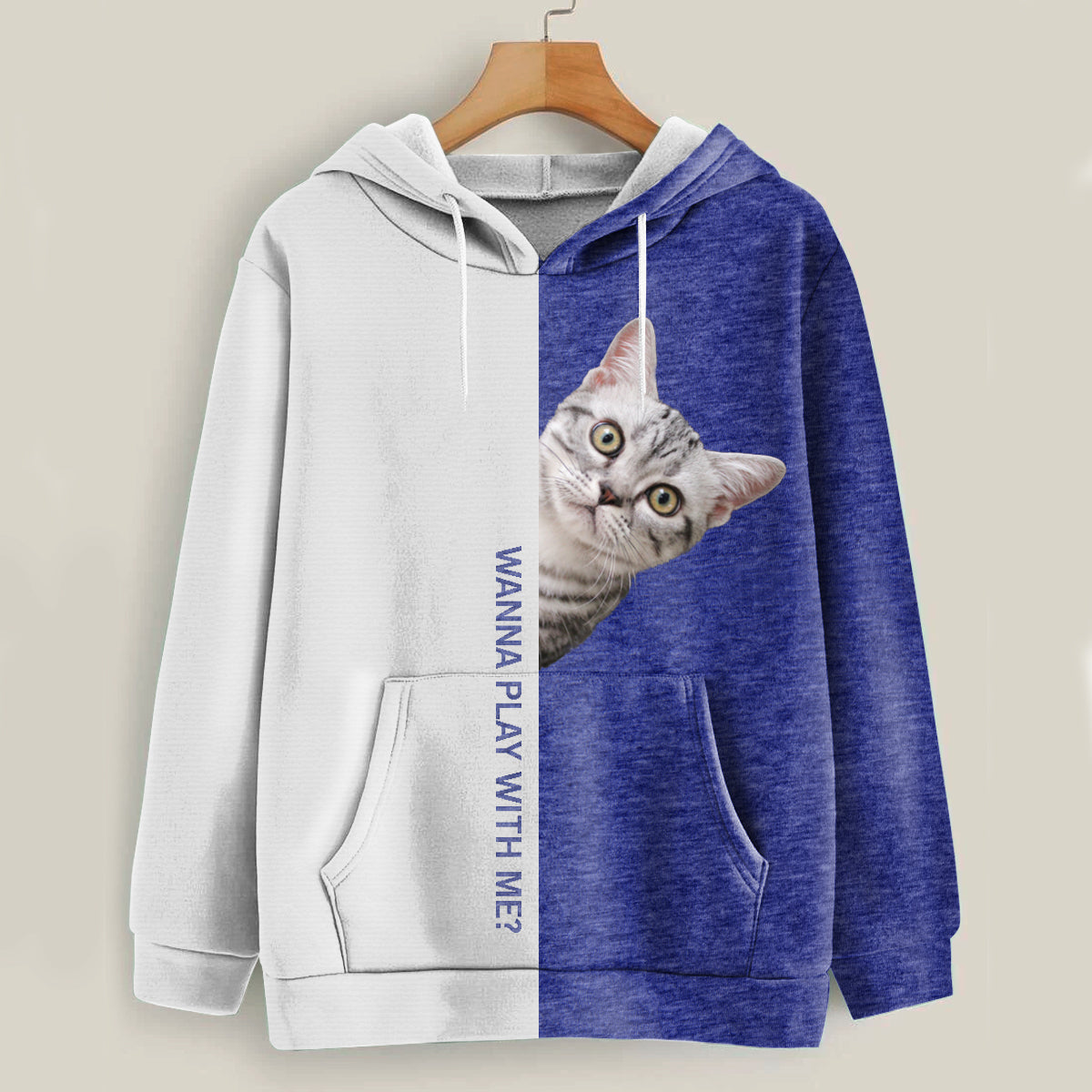 Funny Happy Time - Sweat à capuche pour chat American Shorthair V1