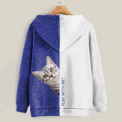 Funny Happy Time - Sweat à capuche pour chat American Shorthair V1