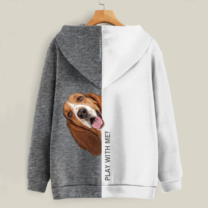 Funny Happy Time - Basset Hound Hoodie V1