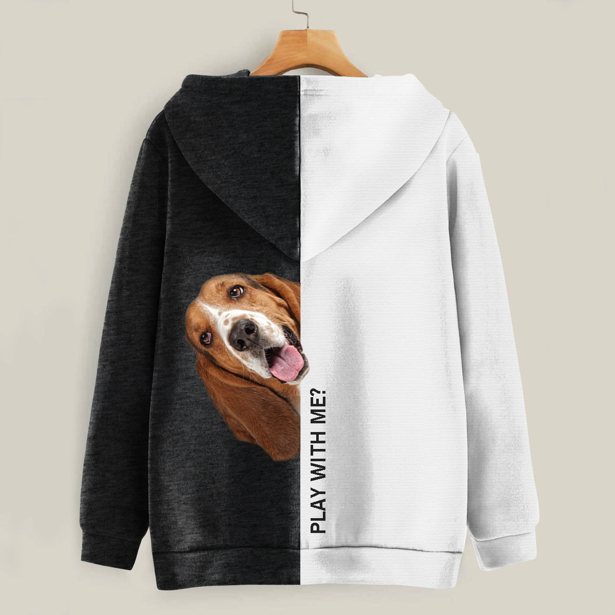 Funny Happy Time - Basset Hound Hoodie V1