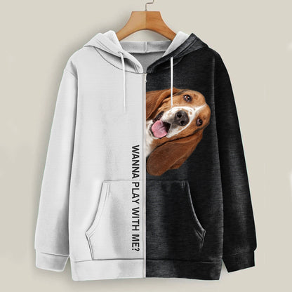 Funny Happy Time - Basset Hound Hoodie V1