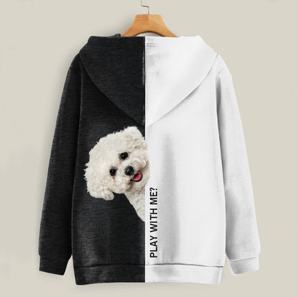 Funny Happy Time - Sweat à capuche Bichon Frise V1