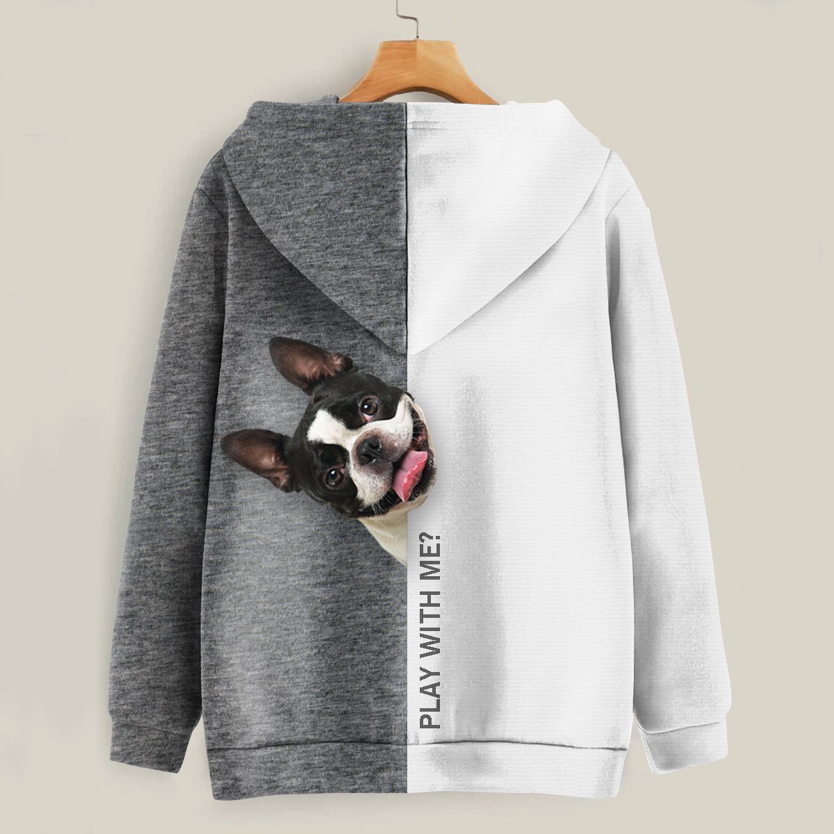 Funny Happy Time - Boston Terrier Hoodie V1
