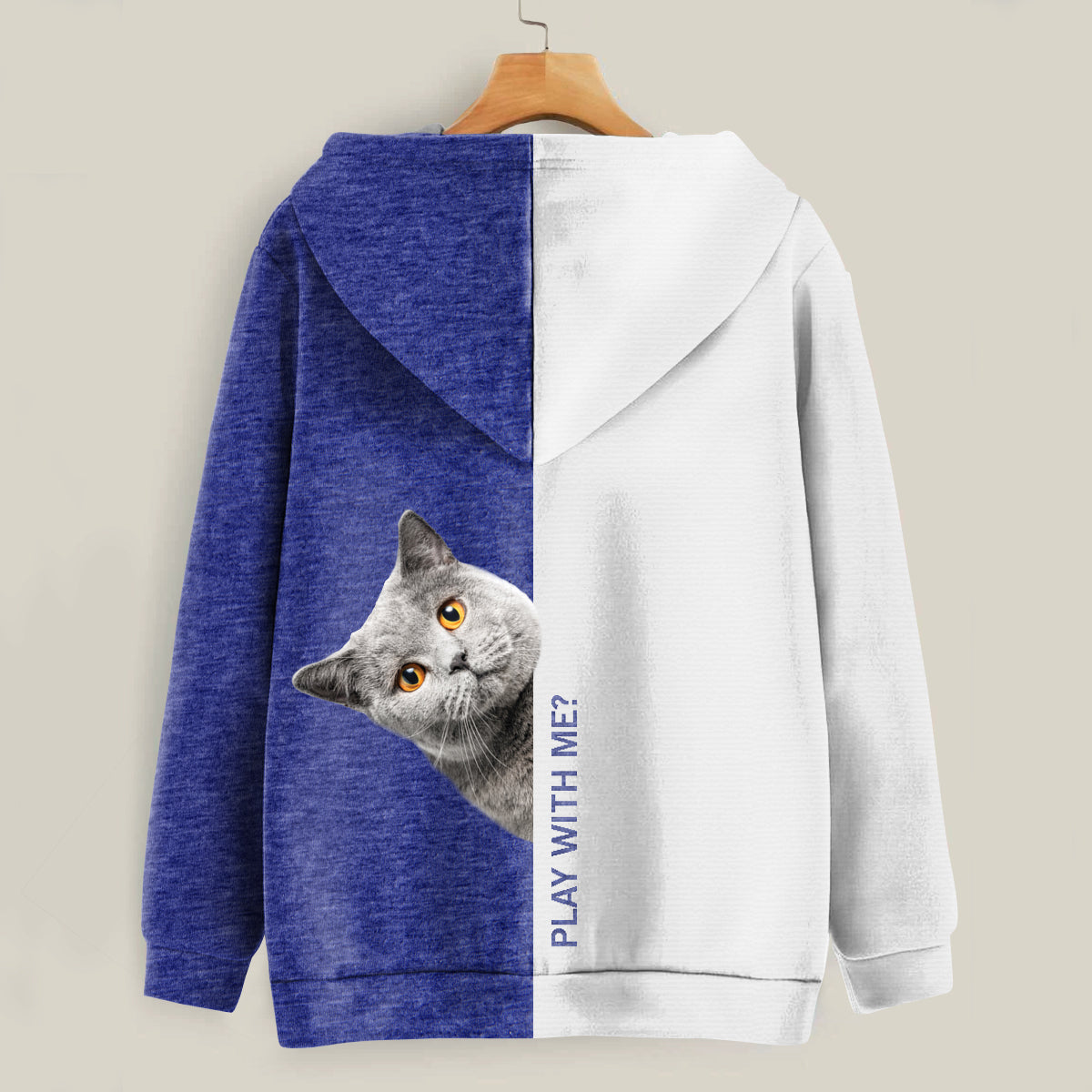 Funny Happy Time - Sweat à capuche chat British Shorthair V1