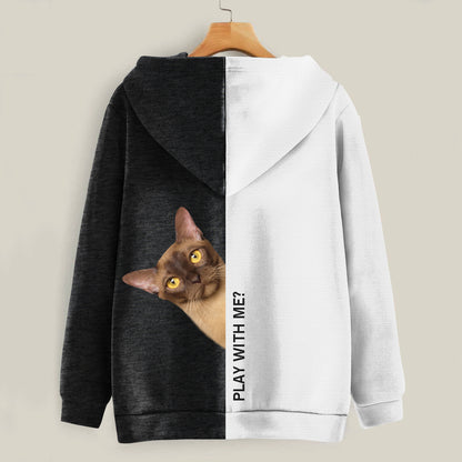 Funny Happy Time - Burmese Cat Hoodie V1