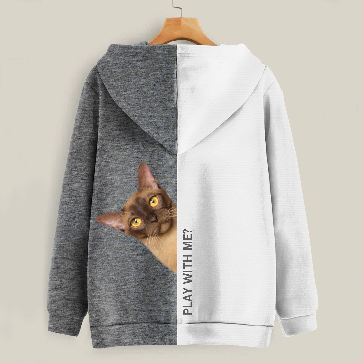 Funny Happy Time - Burmese Cat Hoodie V1