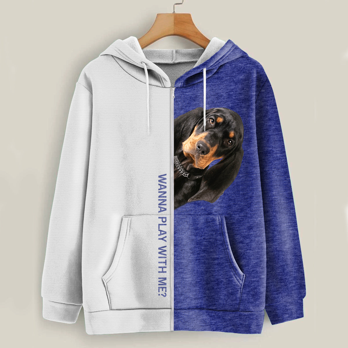 Funny Happy Time - Sweat à capuche Coonhound V1