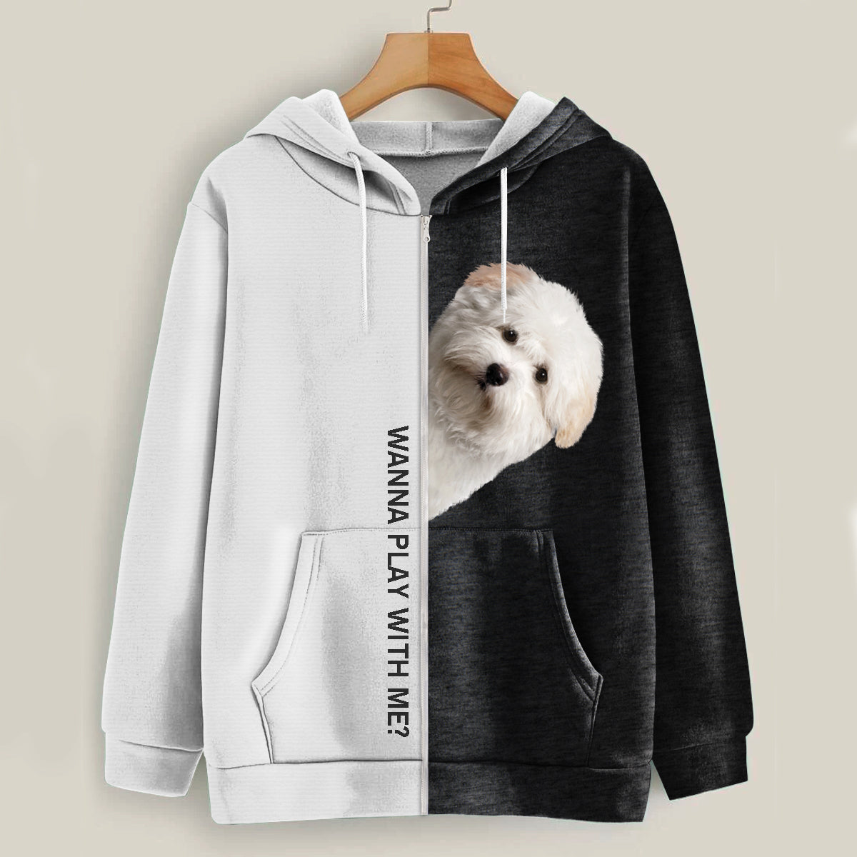 Funny Happy Time - Coton De Tulear Hoodie V2