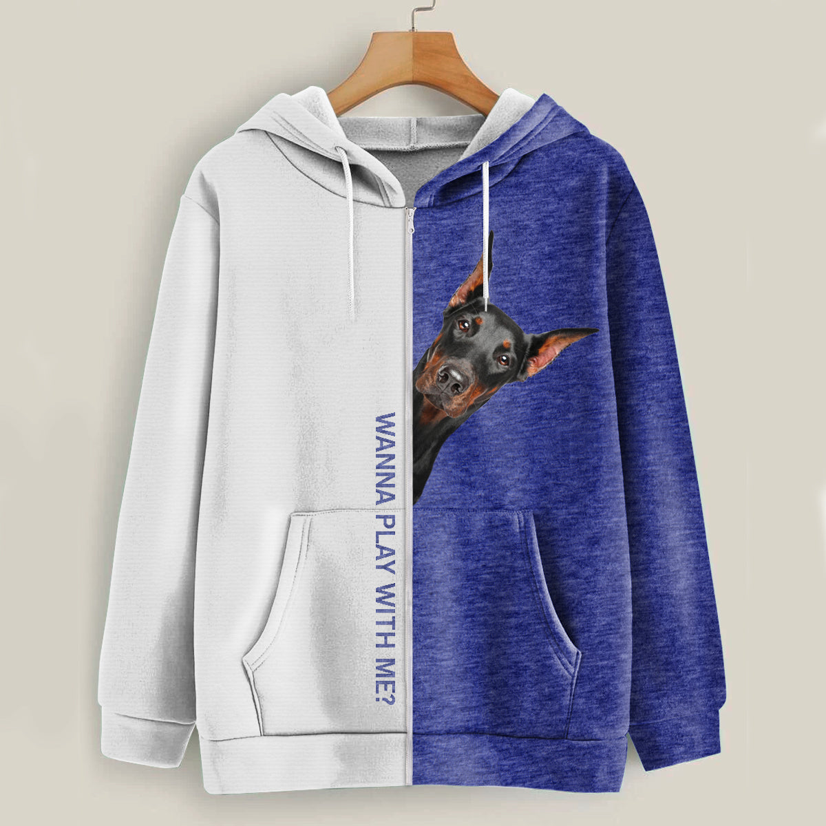 Funny Happy Time - Doberman Pinscher Hoodie V1