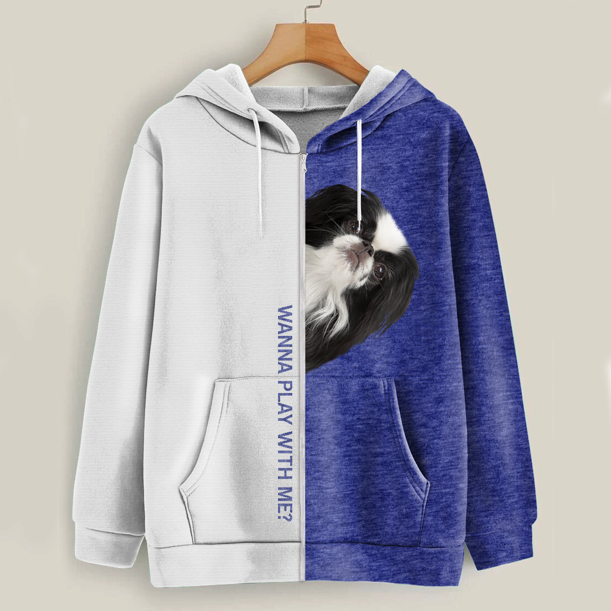 Funny Happy Time - Japanese Chin Hoodie V1