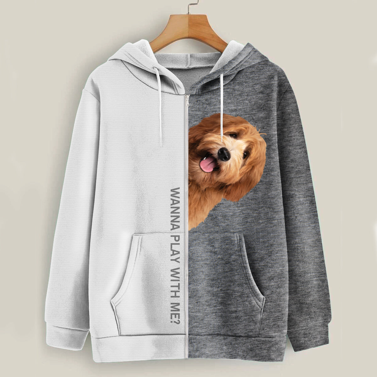 Funny Happy Time - Sweat à capuche Labradoodle V1