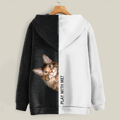 Funny Happy Time - Maine Coon Cat Hoodie V1