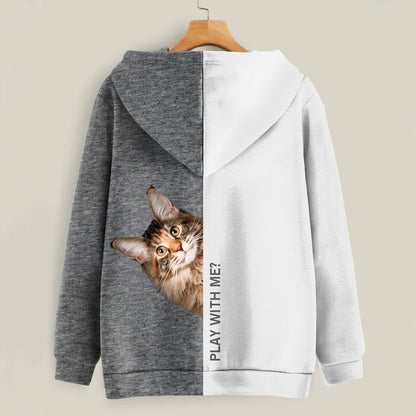 Funny Happy Time - Maine Coon Cat Hoodie V1
