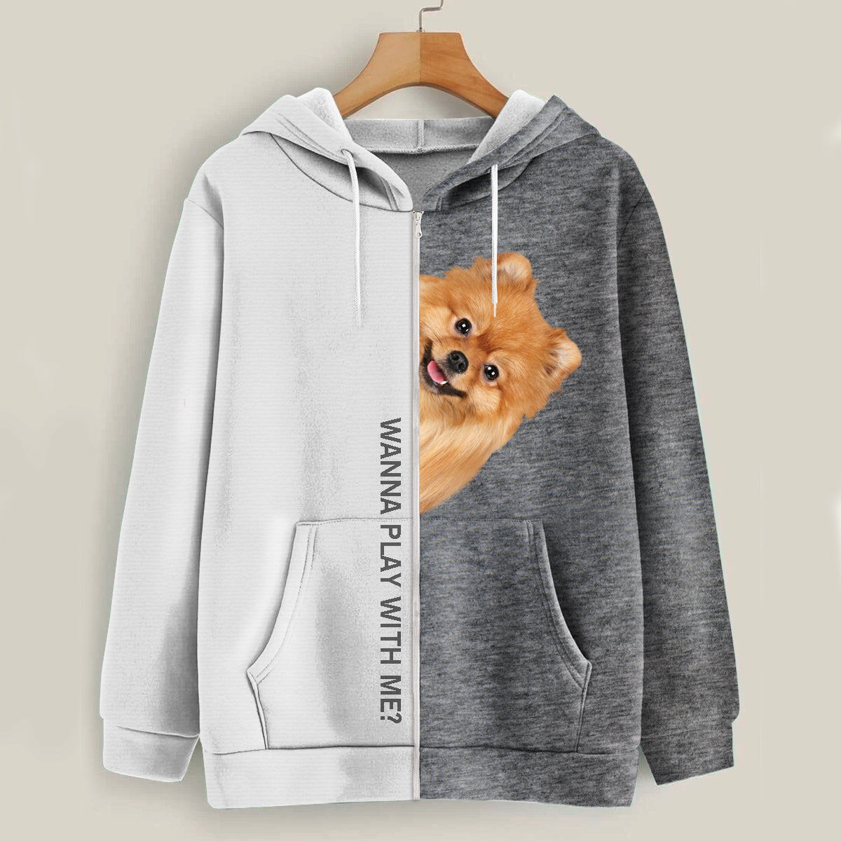 Lustige glückliche Zeit - Pomeranian Hoodie V1