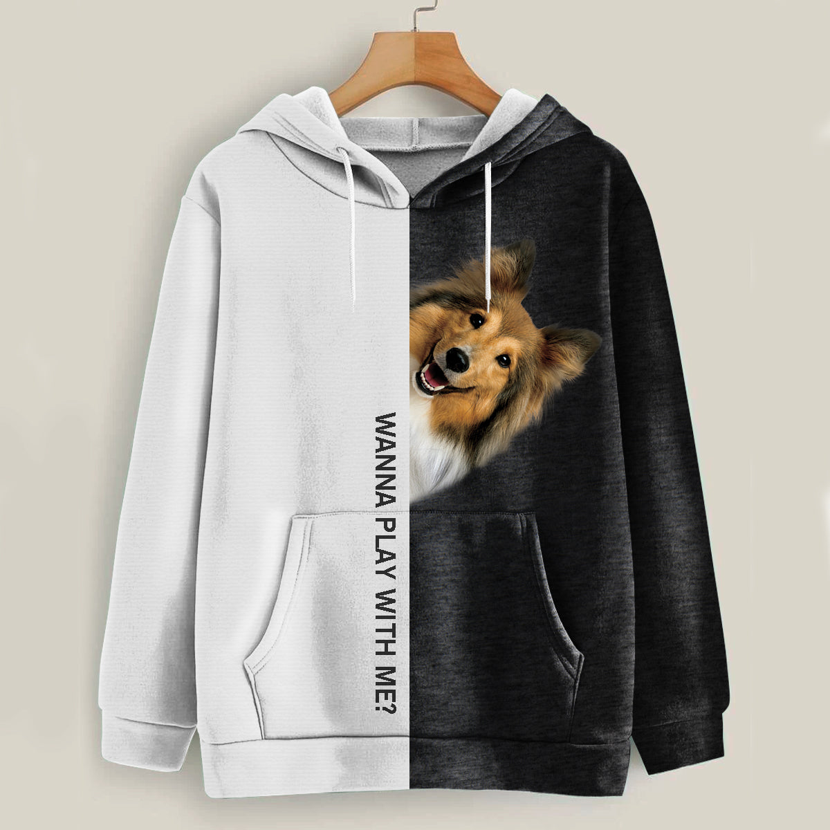 Funny Happy Time - Shetland Sheepdog Hoodie V1