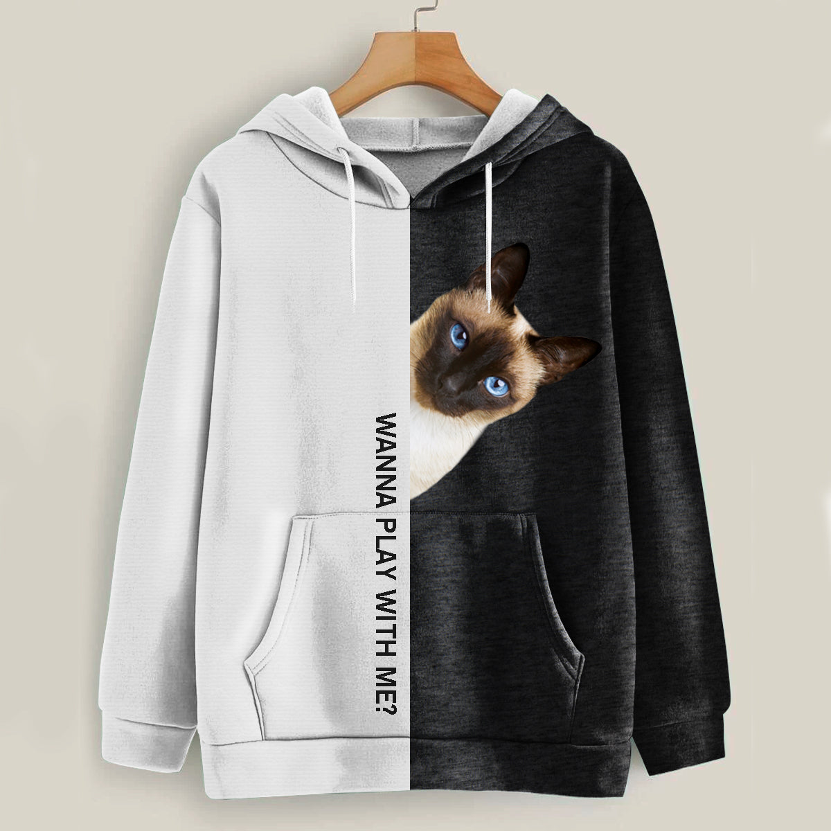 Funny Happy Time - Siamese Cat Hoodie V1