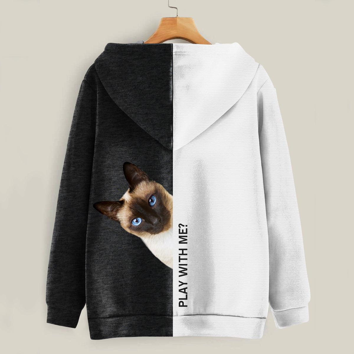 Funny Happy Time - Siamese Cat Hoodie V1