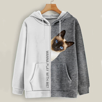 Lustige glückliche Zeit - Siamkatzen-Hoodie V1