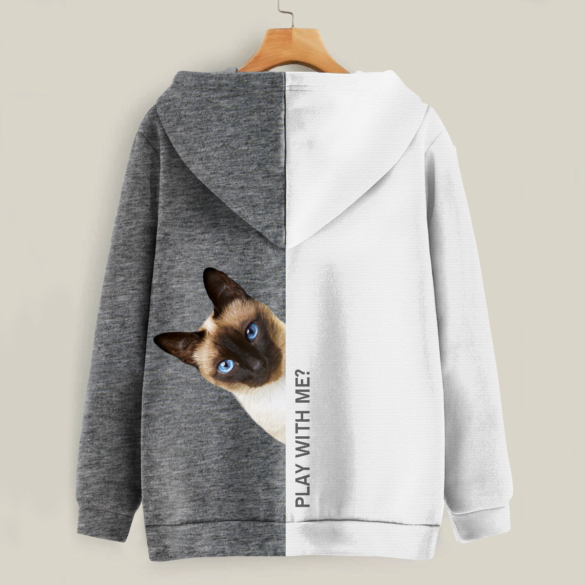 Funny Happy Time - Siamese Cat Hoodie V1