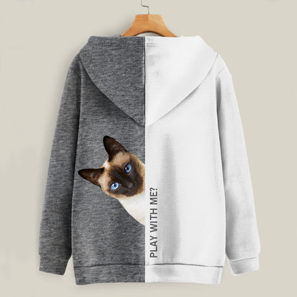 Funny Happy Time - Siamese Cat Hoodie V1