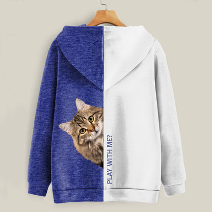 Lustige glückliche Zeit - Sibirischer Katzen-Hoodie V1