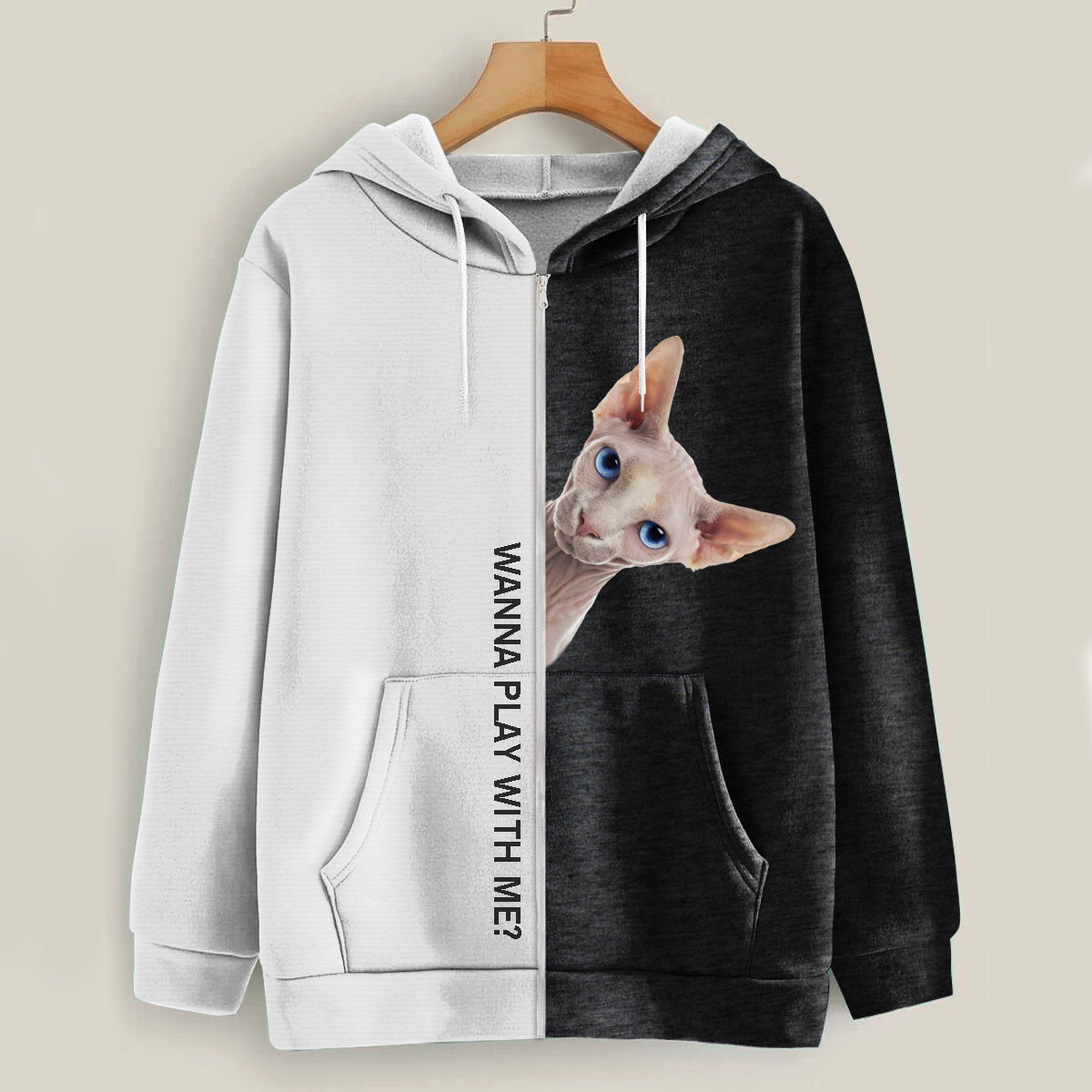 Funny Happy Time - Sphynx Cat Hoodie V1