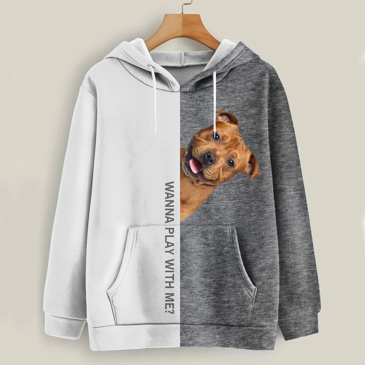 Funny Happy Time - Sweat à capuche Staffordshire Bull Terrier V1