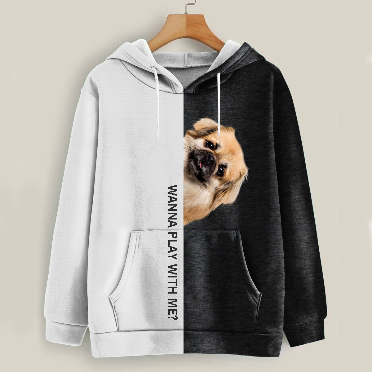 Funny Happy Time - Tibetan Spaniel Hoodie V1