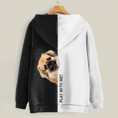 Funny Happy Time - Tibetan Spaniel Hoodie V1