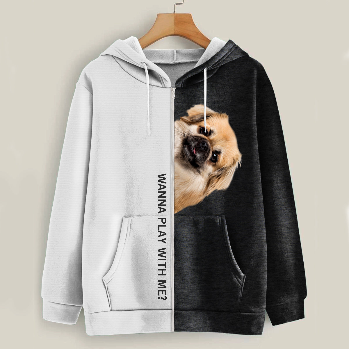 Funny Happy Time - Tibetan Spaniel Hoodie V1