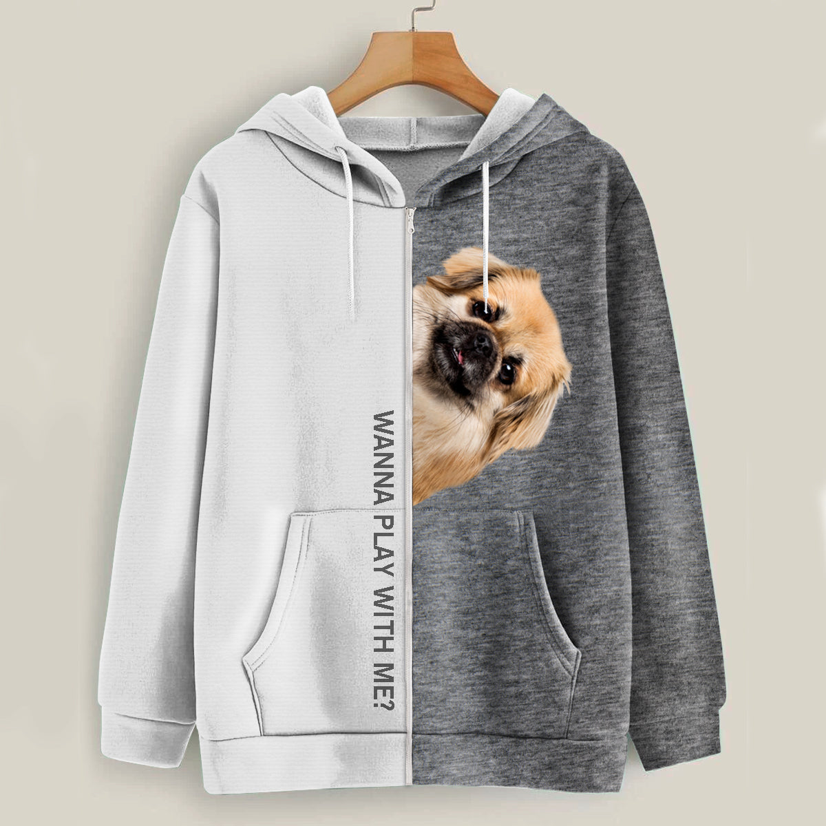 Funny Happy Time - Tibetan Spaniel Hoodie V1