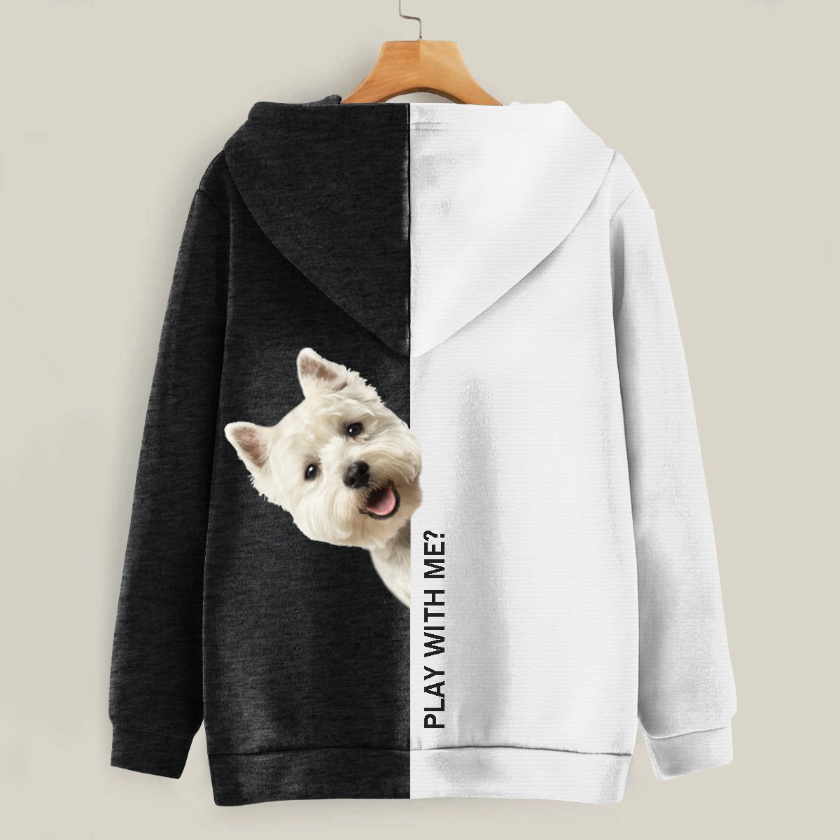 Funny Happy Time - Sweat à capuche West Highland White Terrier V1