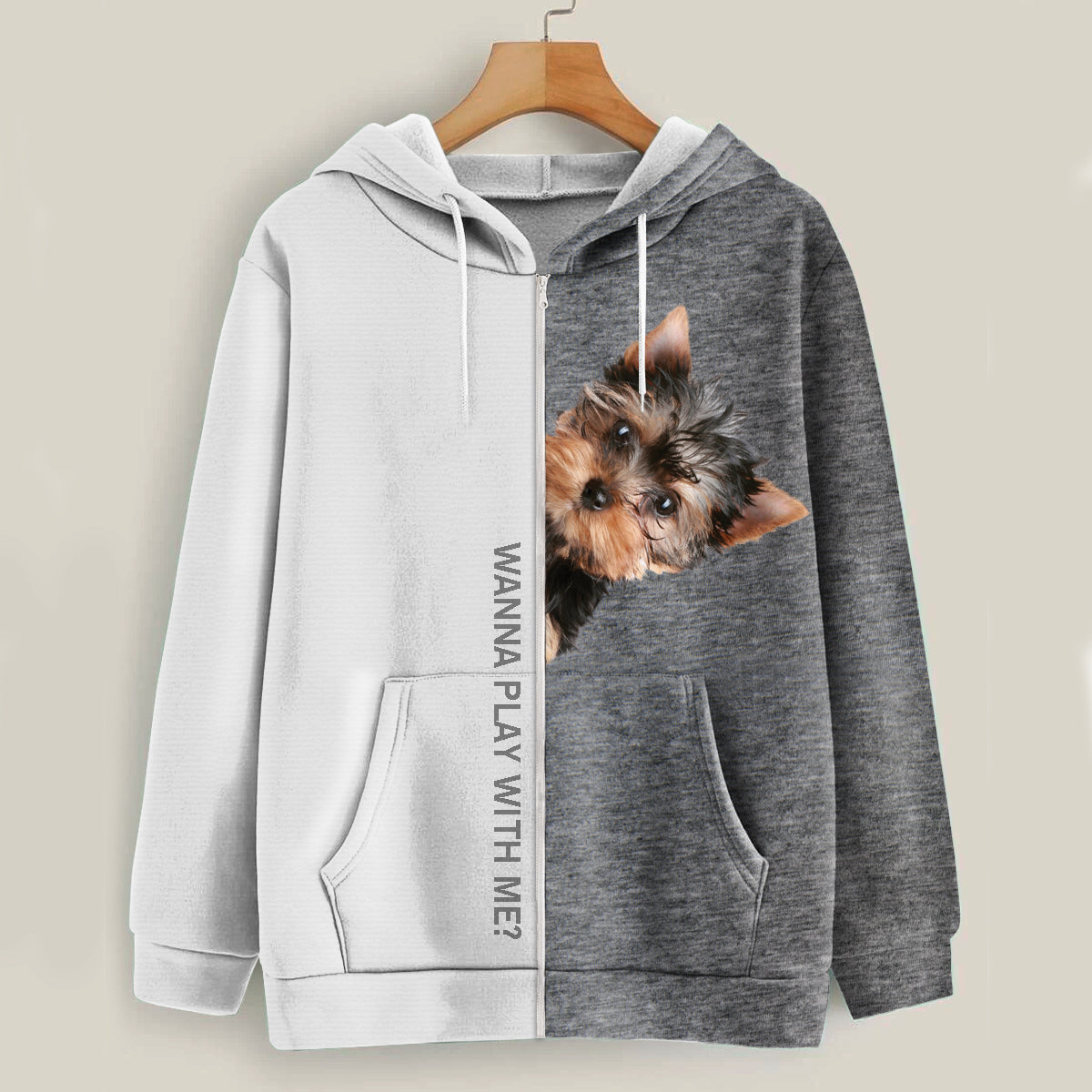 Funny Happy Time - Yorkshire Terrier Hoodie V1