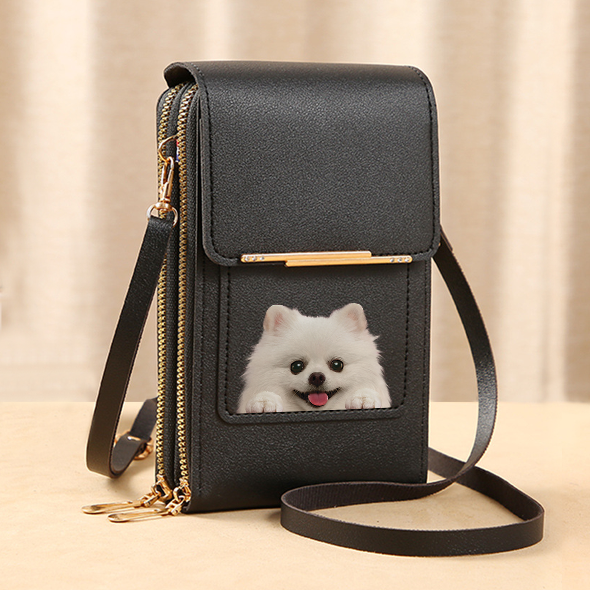 Pomeranian - Touch Screen Phone Wallet Case Crossbody Purse V2