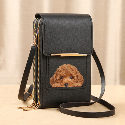 Poodle - Touch Screen Phone Wallet Case Crossbody Purse V1