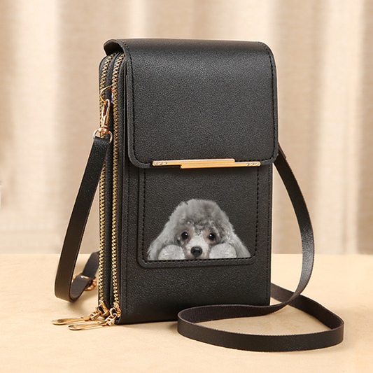 Poodle - Touch Screen Phone Wallet Case Crossbody Purse V3