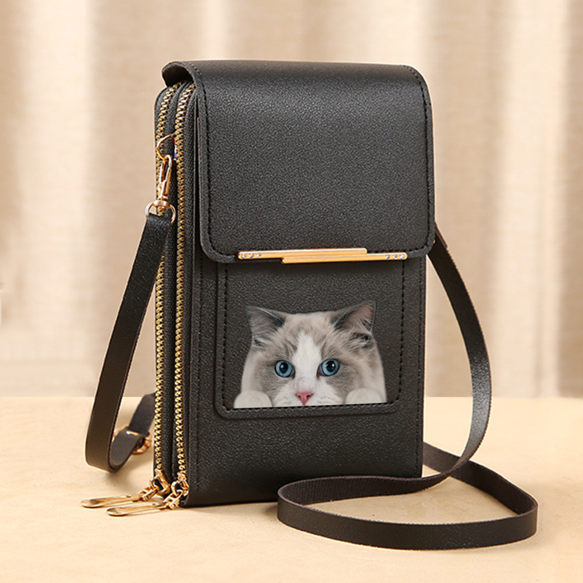 Ragdoll Cat - Touch Screen Phone Wallet Case Crossbody Purse V1 – Follus