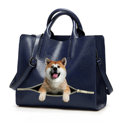 Reduce Stress At Work With Akita Inu - Luxury Handbag V1