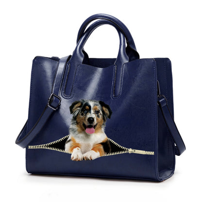 Reduce Stress At Work With Australian Shepherd - Luxury Handbag V1