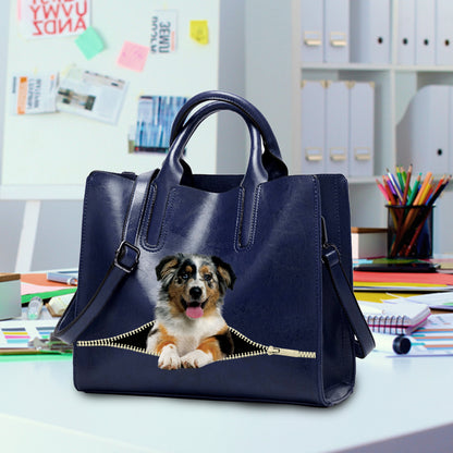 Reduce Stress At Work With Australian Shepherd - Luxury Handbag V1