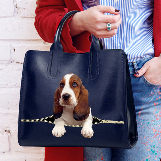 Reduce Stress At Work With Basset Hound - Luxury Handbag V1