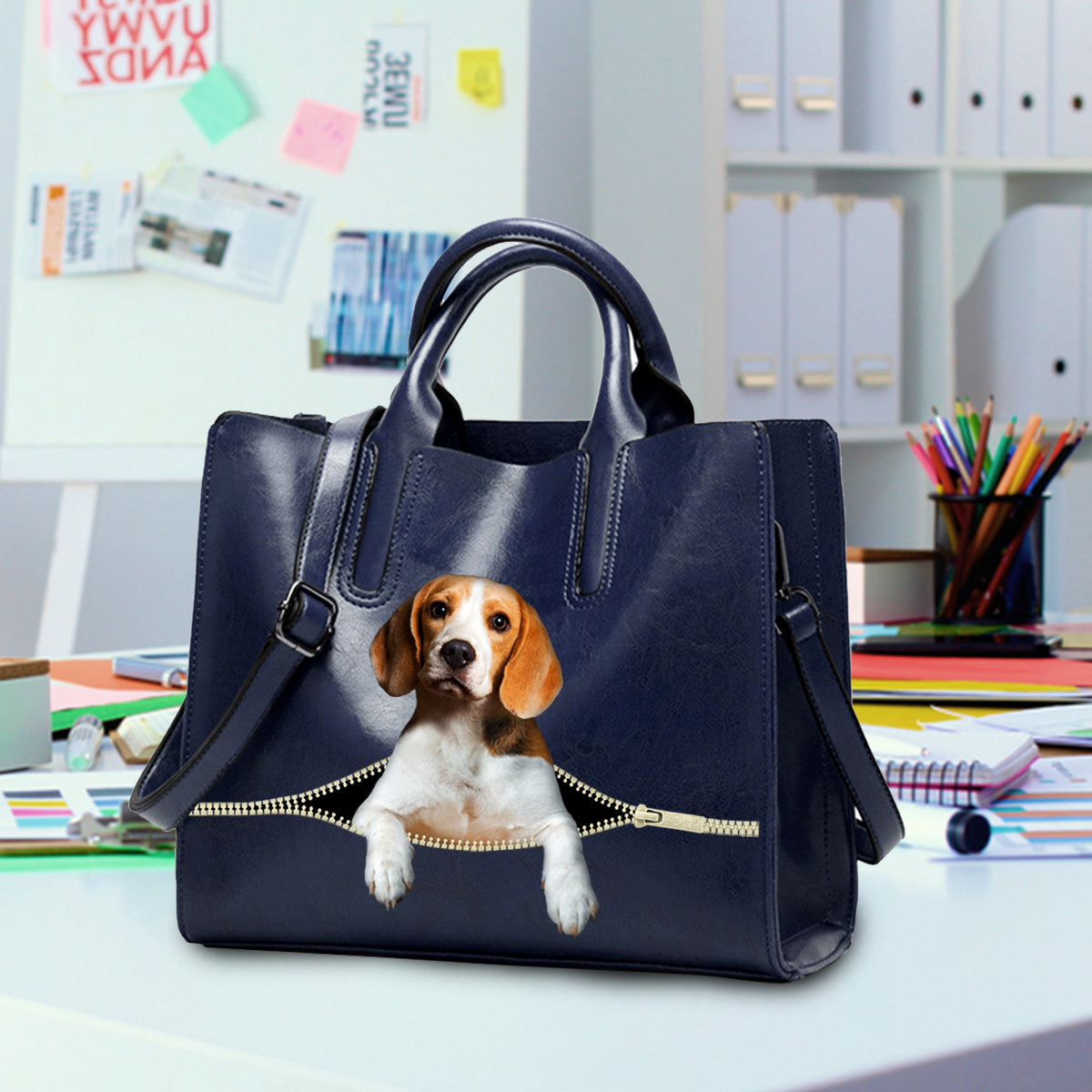 Réduisez le stress au travail avec Beagle - Sac à main de luxe V1