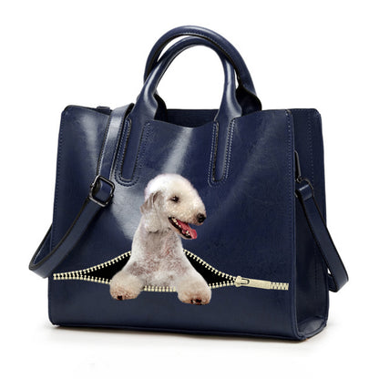Reduce Stress At Work With Bedlington Terrier - Luxury Handbag V1