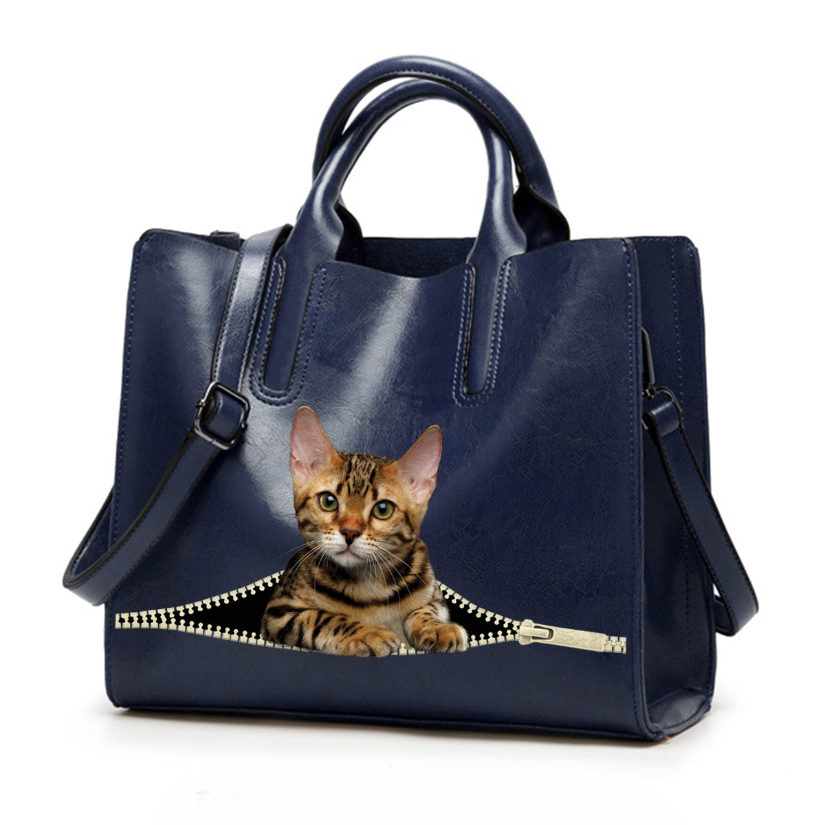 Reduce Stress At Work With Bengal Cat - Luxury Handbag V1