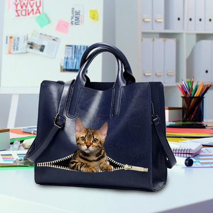 Reduce Stress At Work With Bengal Cat - Luxury Handbag V1