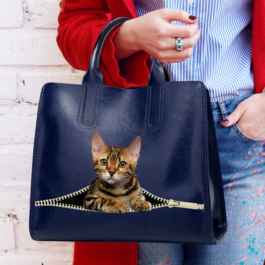 Reduce Stress At Work With Bengal Cat - Luxury Handbag V1