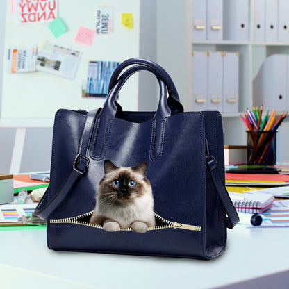 Reduce Stress At Work With Birman Cat - Luxury Handbag V1