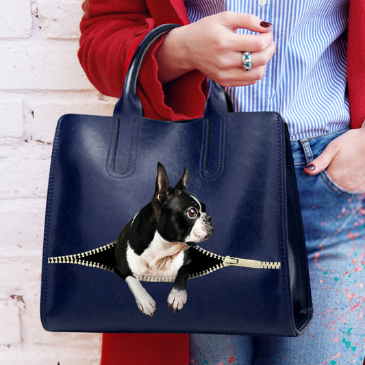 Reduce Stress At Work With Boston Terrier - Luxury Handbag V1