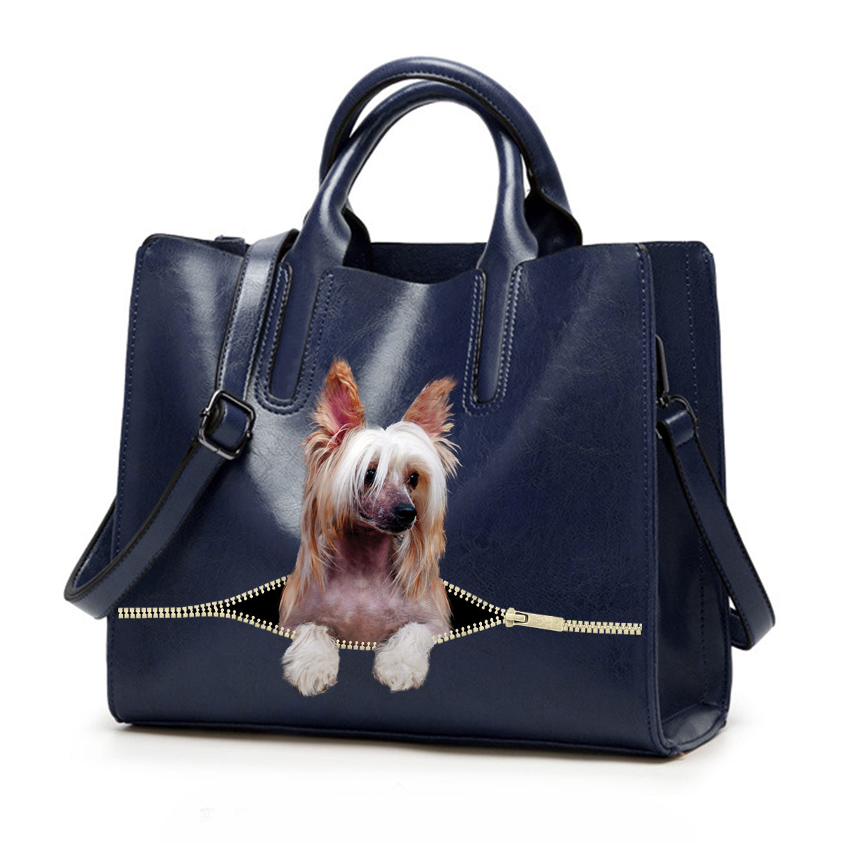 Reduce Stress At Work With Chinese Crested - Luxury Handbag V1