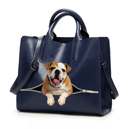 Reduce Stress At Work With English Bulldog - Luxury Handbag V1